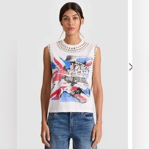 Alice + Olivia x Sex Pistols studded tank